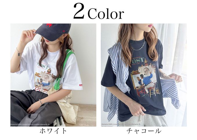 日本 Classical Elf - 設計師聯名 復古印花寬版T恤-三重自畫像-炭灰