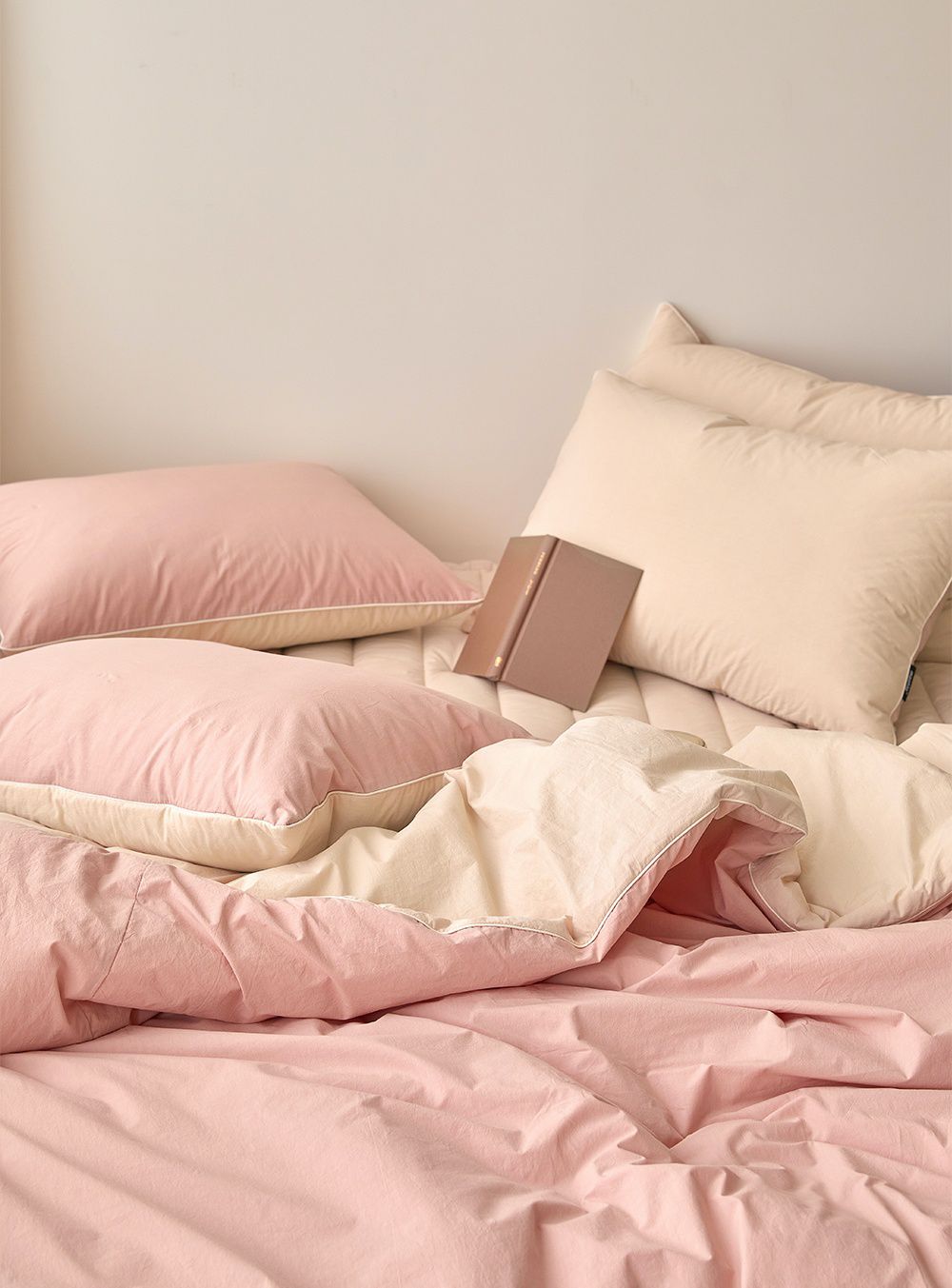 韓國 Maatila - 可水洗雙色高密度60支棉棉被(贈收納袋)-玫瑰花茶