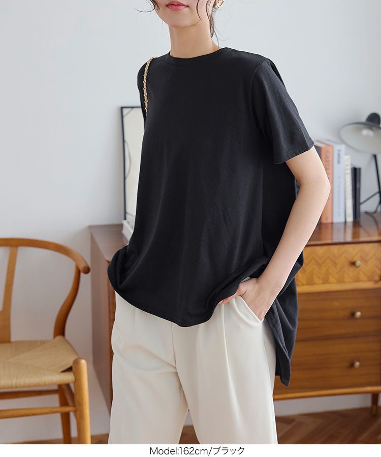 日本 Kobe Lettuce - 圓領柔軟修身短袖上衣-水藍