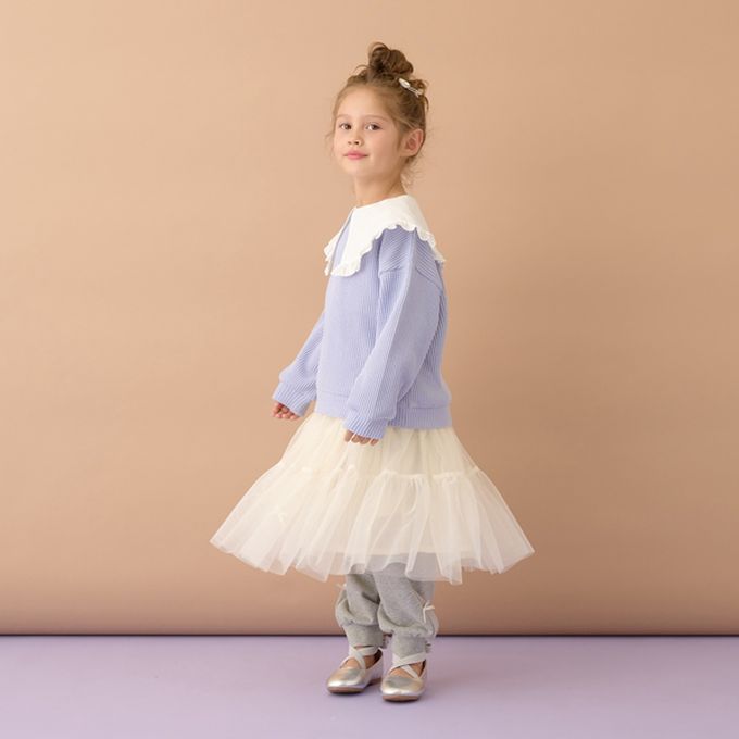 日本 Lycee mine - 甜蜜蝴蝶結裝飾蛋糕紗裙-靛