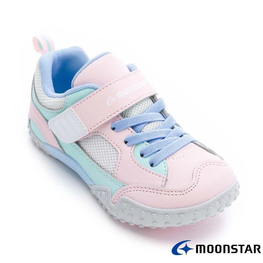 日本Moonstar月星頂級童鞋-2E楦-腳踏車鞋系列-4024(中小童段)-機能鞋-粉-15~21cm