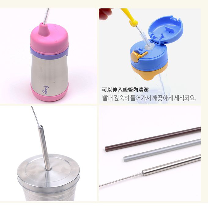 正韓 hibee - 極柔細各類水瓶/水壺/保溫瓶/奶瓶 萬用海綿刷(旋轉型)+海綿隙縫刷+吸管刷-HFB0103