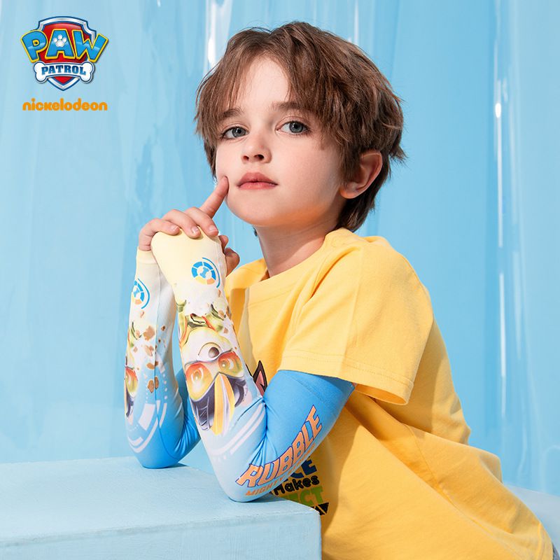 卡通汪汪隊冰絲兒童防曬袖套-卡通人物珠珠-紫色 (9x32x7.5cm)-漸層款