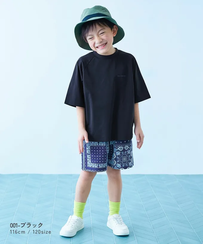 日本 devirock - [快乾防皺]防污機能短袖上衣-撞色-淺紫x橘