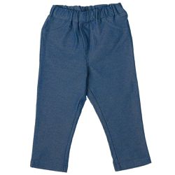akachan honpo - 7分經典褲 針織斜紋布-素面-深藍色