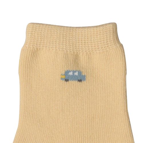 中長襪3雙組-小汽車-淺卡其色 (9~14cm)