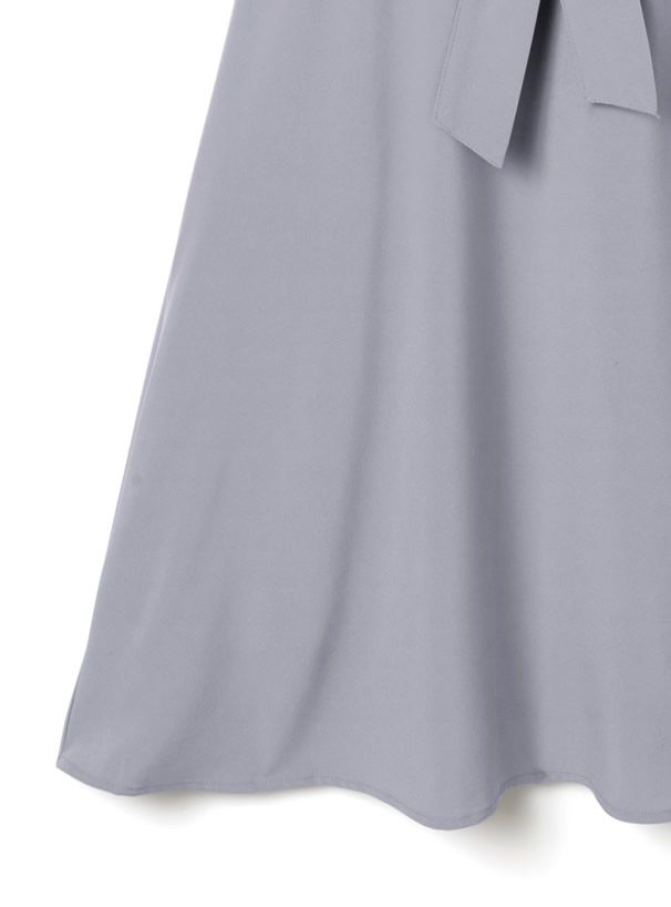 日本 GRL - 美背露腰蝴蝶結綁帶短袖洋裝-星塵藍