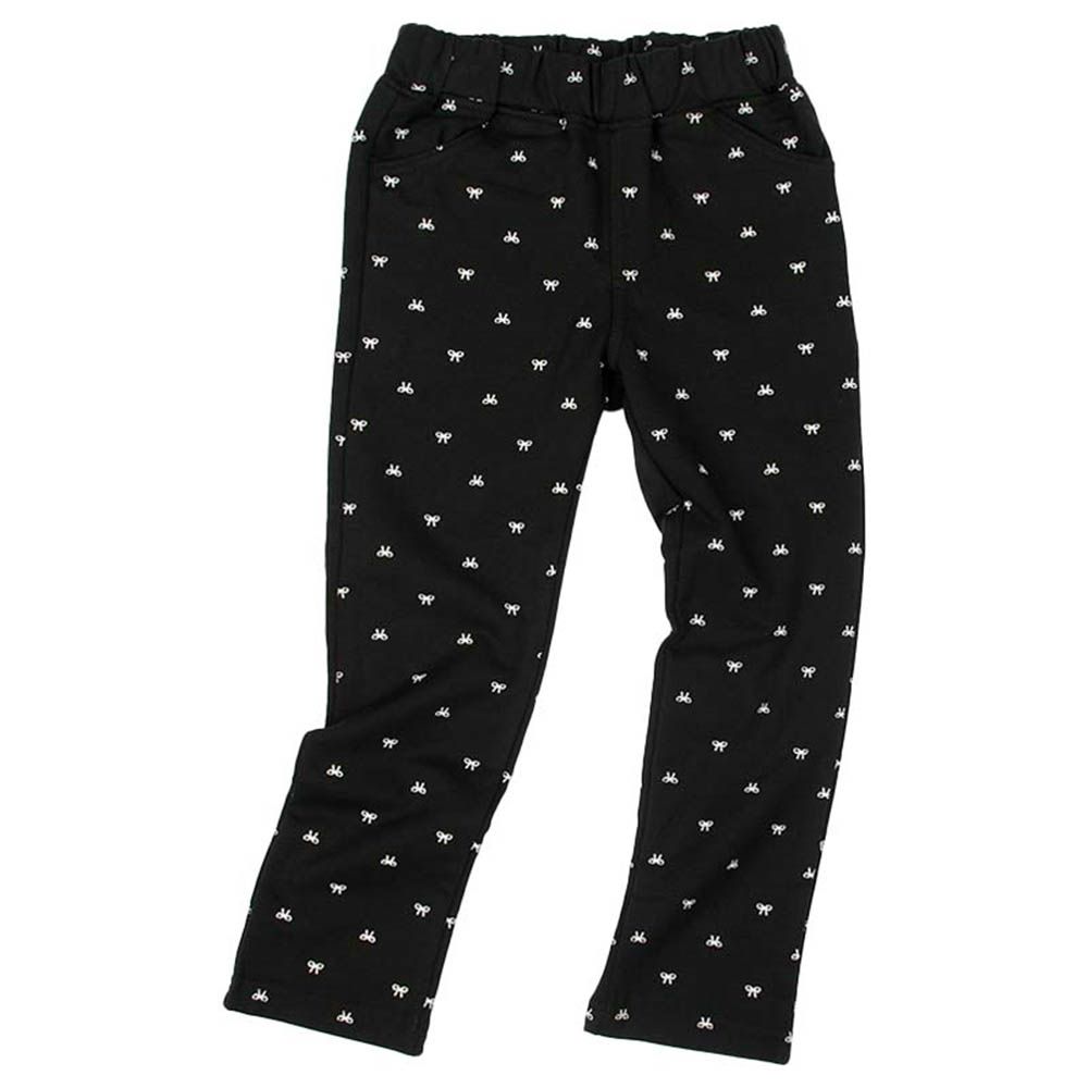 10分經典褲-毛圈內裡一般合身款 花紋-黑色