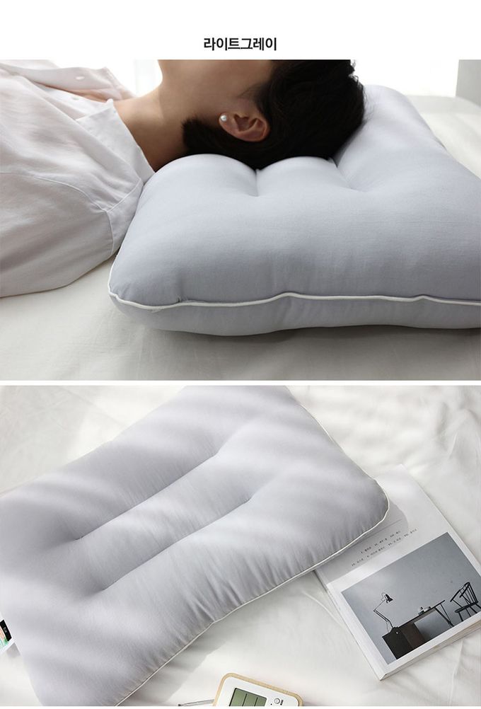 韓國 SSUEIM - 韓國製可水洗防蟎枕頭60x40cm-灰色