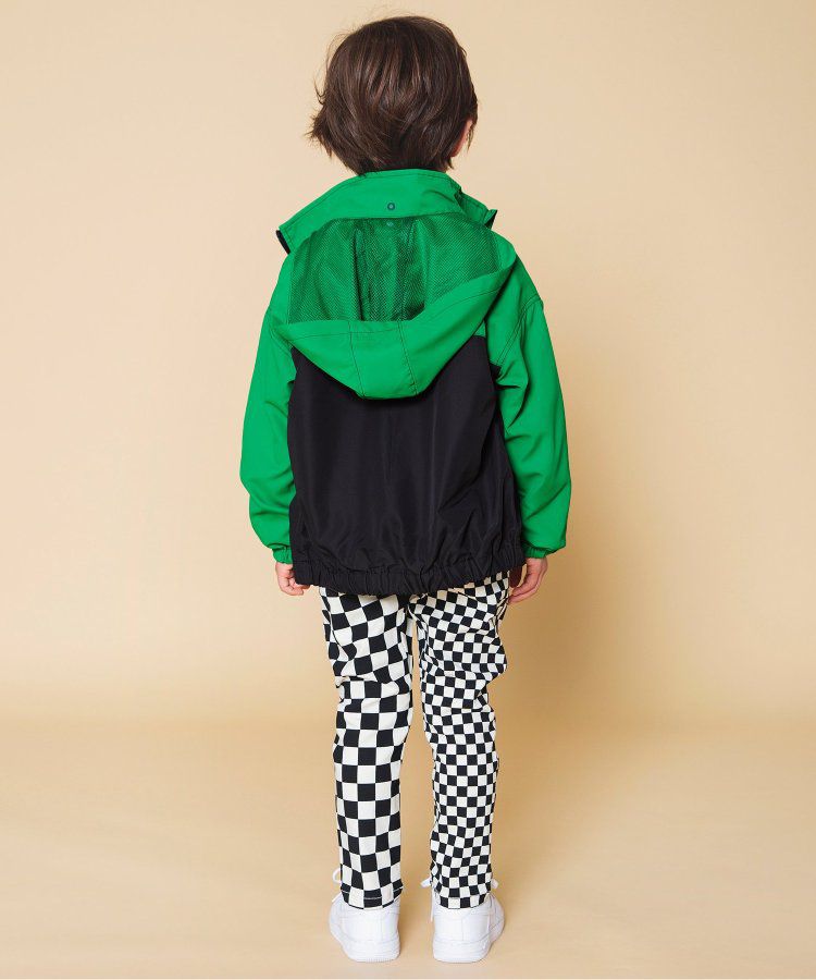 日本 BREEZE - 防潑水繽紛撞色連帽休閒外套-土耳其藍x棕