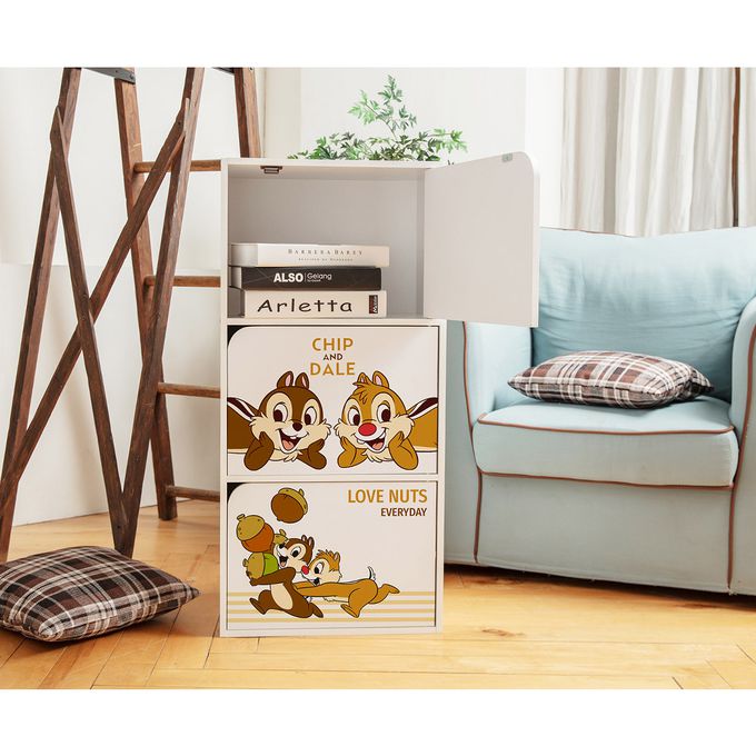 收納王妃 - 迪士尼 Disney【奇奇蒂蒂經典款】三層收納櫃 三層三門櫃雙層櫃 收納櫃 木櫃 書櫃