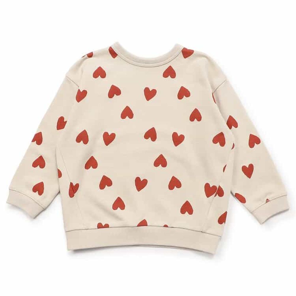 正反OK！前後兩穿縮口長袖上衣-愛心-紅X白