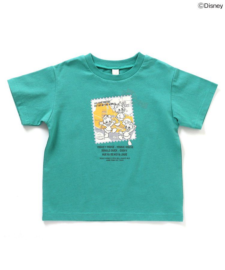 日本 BREEZE - 迪士尼聯名 印花短袖上衣-旅行郵票-紫色高飛狗