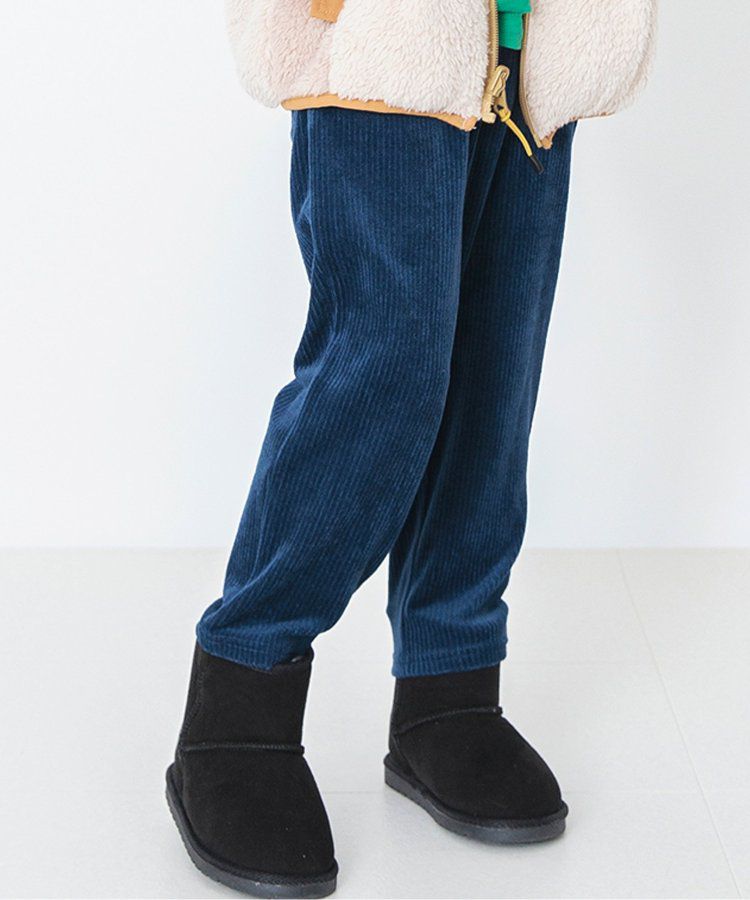 日本 BREEZE - 素色羅紋休閒長褲-象牙白