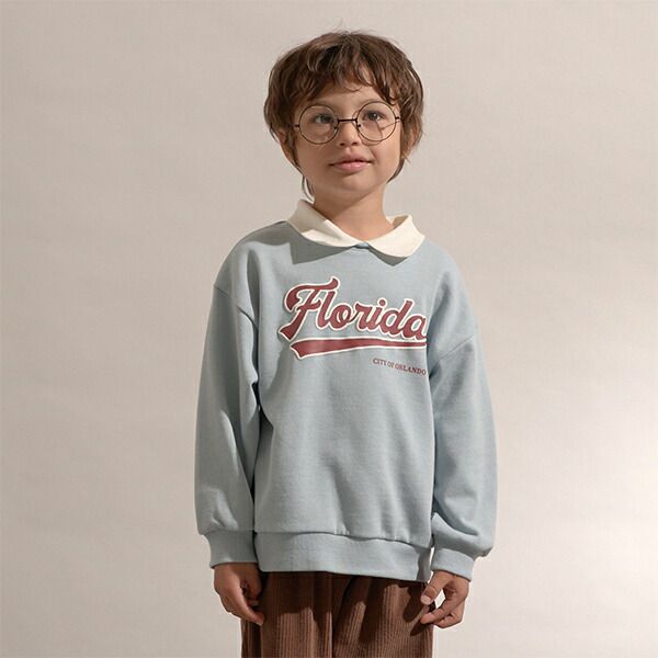 日本 b-ROOM - 氣質學院logo有領大學T-海軍藍