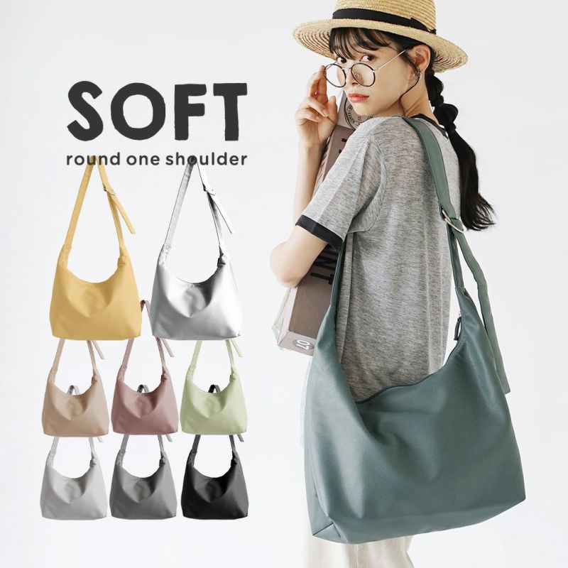 日本 zootie - 人氣定番 柔軟皮質肩背/側背包-淺灰