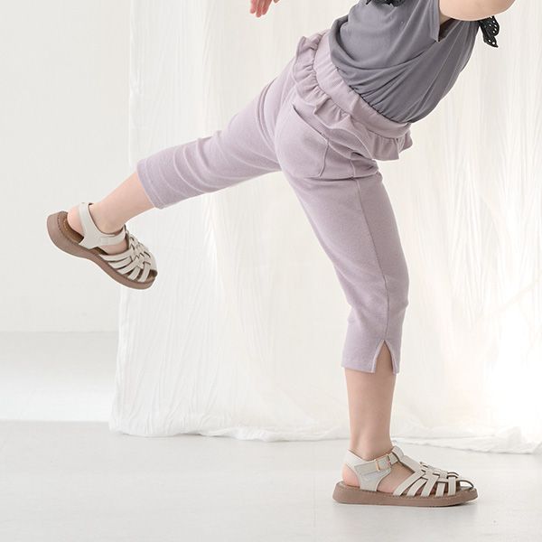 日本 Lycee mine - [官網熱銷] 腰間滾邊側開叉七分褲-格紋-卡其