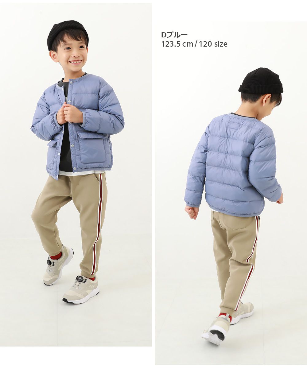 日本 devirock - 圓領大口袋輕量羽絨外套-炭灰