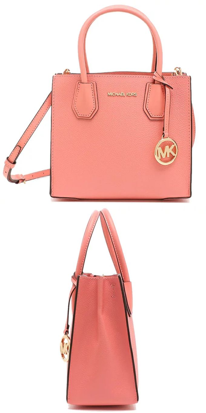 MICHAEL KORS - 素面皮革兩用包-珊瑚色