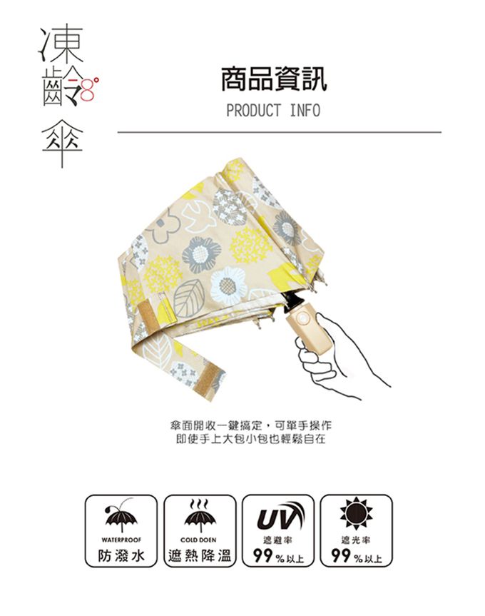 Rainstory - -8°降溫凍齡個人自動傘-繽紛豹-自動開收傘