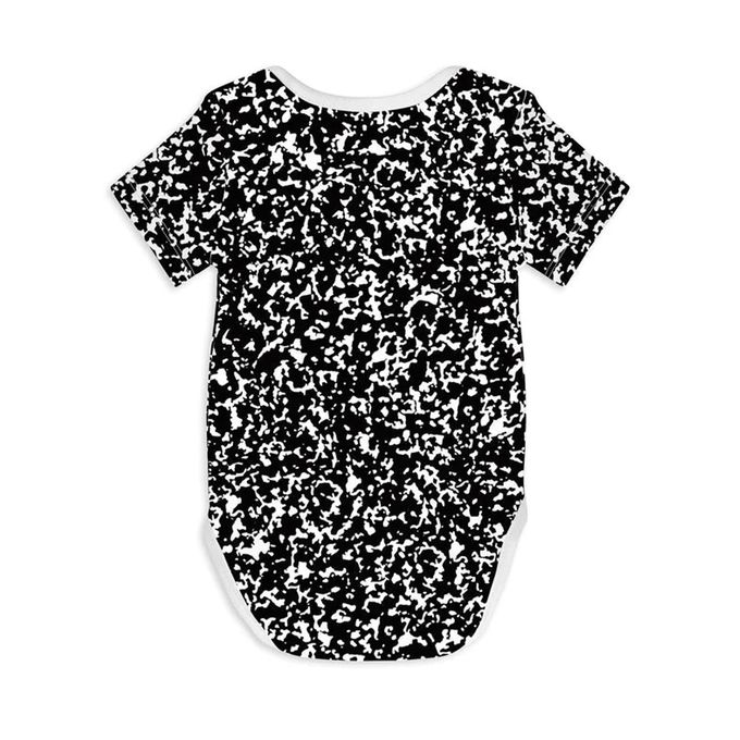 英國 SLEEP NO MORE - 100% 有機棉短袖包屁衣-黑白雜訊