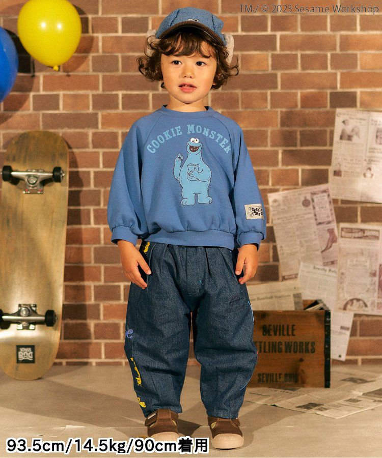 日本 apres les cours - 聯名限定 芝麻街印花大學T-米黃