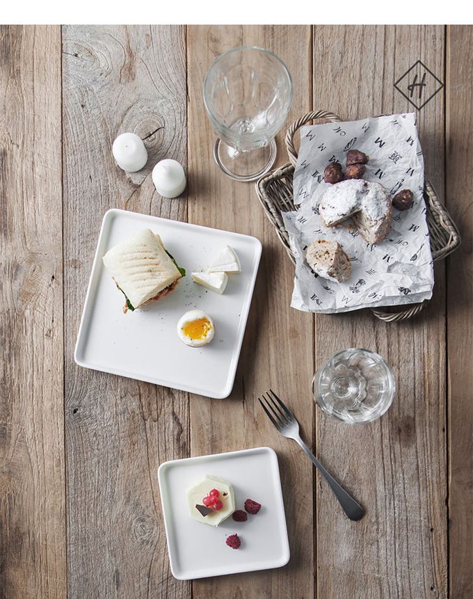 韓國 SSUEIM - LEED系列莫蘭迪陶瓷方形淺盤19cm (粉色)