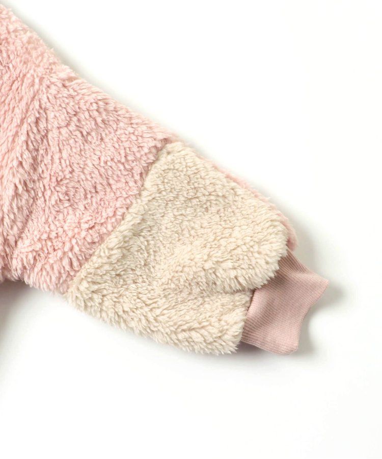 日本 BREEZE - 泰迪熊絨毛保暖長袖上衣-繽紛撞色