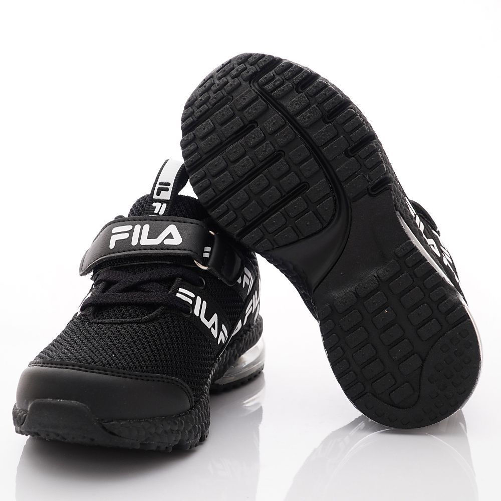 FILA - 義式LOGO運動鞋款(中大童段)-黑