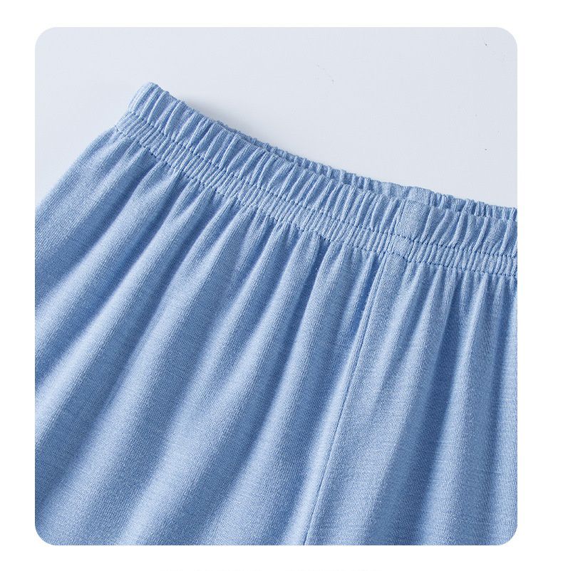 莫代爾薄款圓領無袖家居服套裝/空調服-藍色