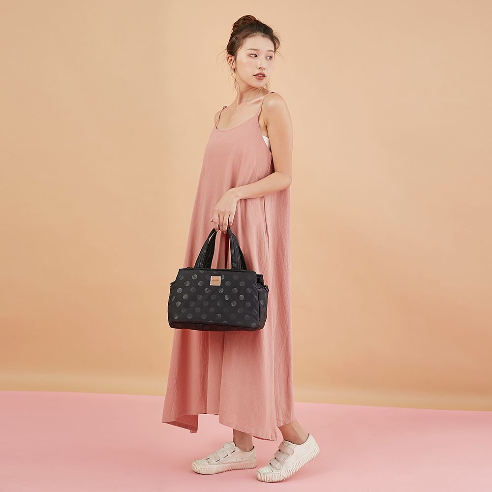 VOVAROVA - 優雅雙用包-SHINY DOTTY 黑-黑 (28cmx17.5x19cm)