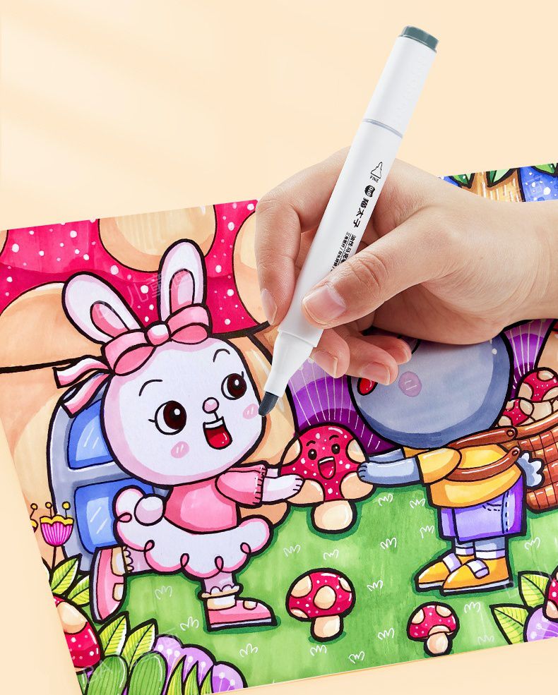 雙頭油性彩繪筆/彩色筆24色-17x11x11cm-適合7歲以上使用