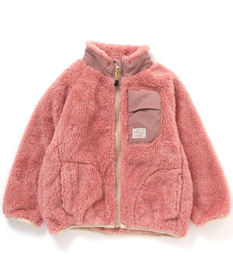 日本 BREEZE - 微立領泰迪熊保暖外套-迷彩-灰綠