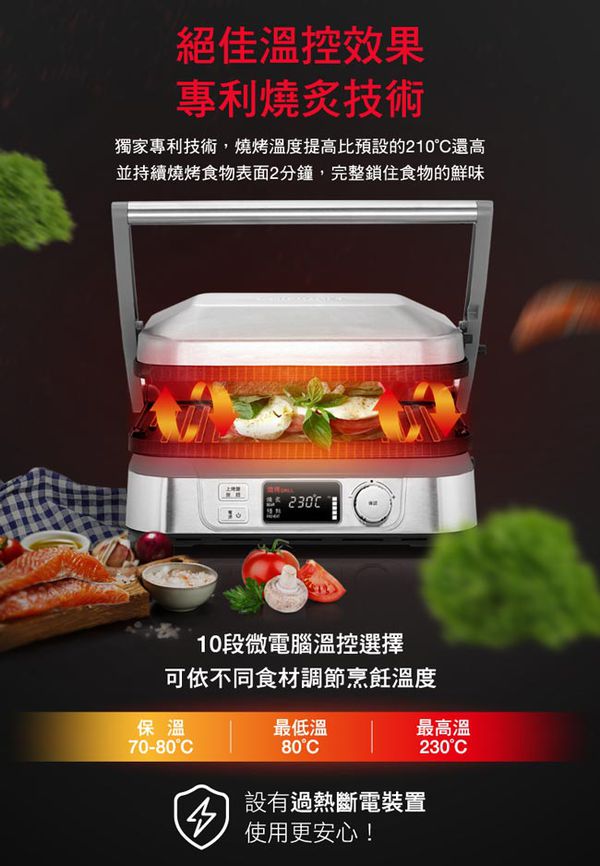 Cuisinart 美膳雅 - 液晶溫控多功能燒烤/煎烤器/帕尼尼機-GR-5NTW