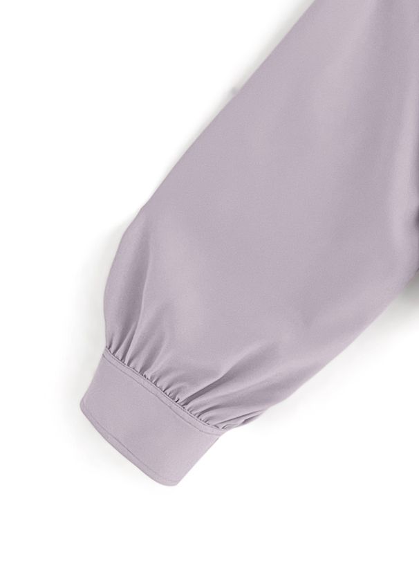 日本 GRL - 後抽繩翻領泡泡長袖襯衫-薰衣草 (F)