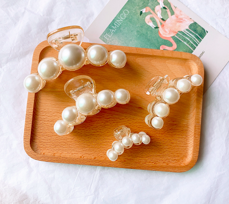 珍珠透明抓夾-粗夾 (小（約4.5cm）)