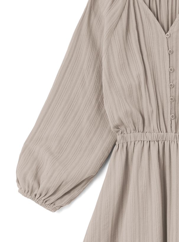 日本 GRL - 小步舞曲泡泡袖縮腰洋裝-軍綠