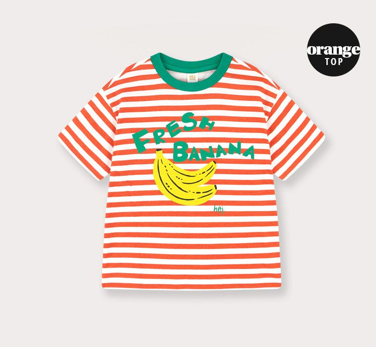 韓國 HEJMINI - 條紋香蕉套裝-藍