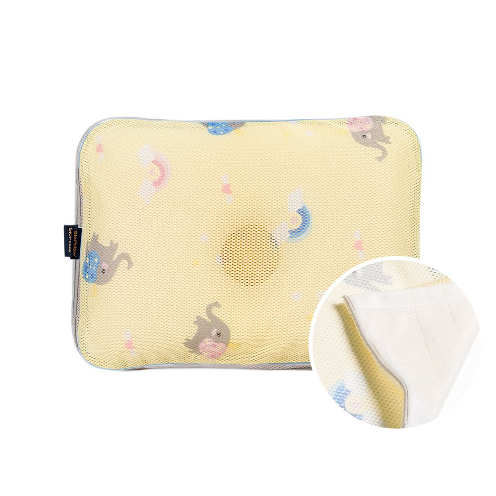 雙淇淋冰涼透氣護頭型枕S/M號-派對小象