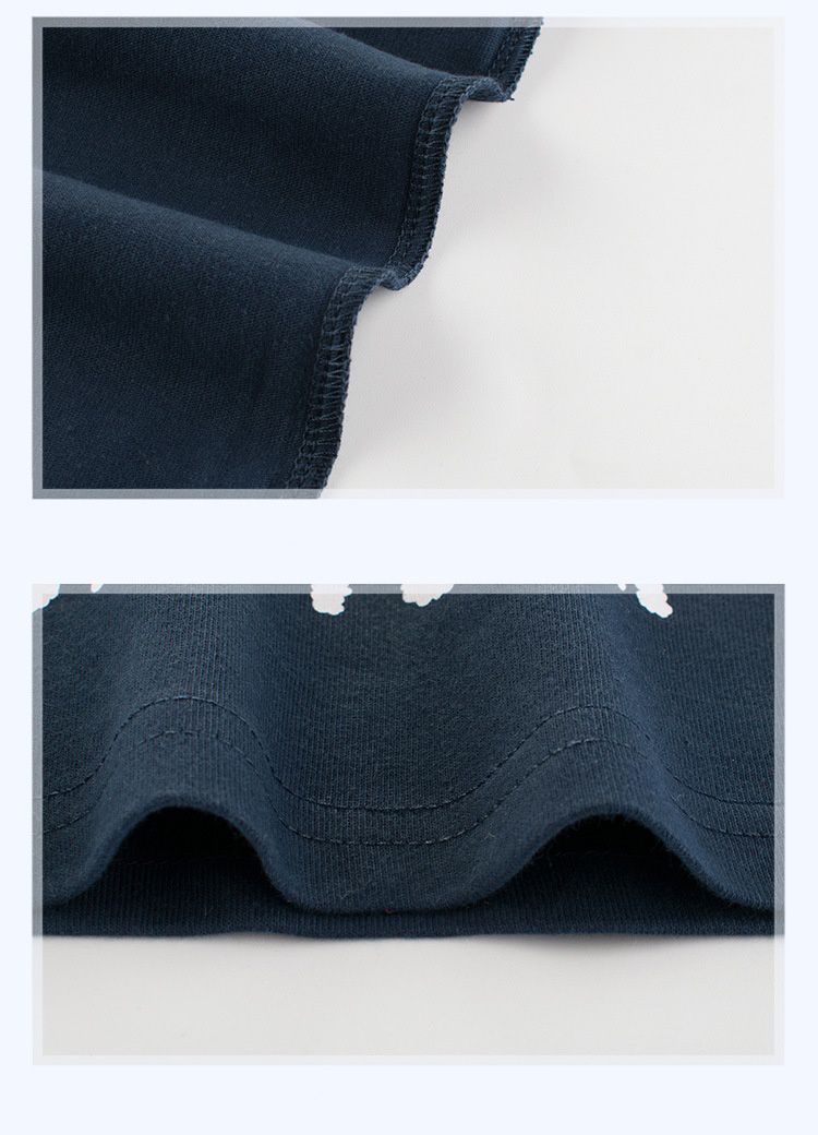 純棉長袖上衣-宇宙中的恐龍-藍色