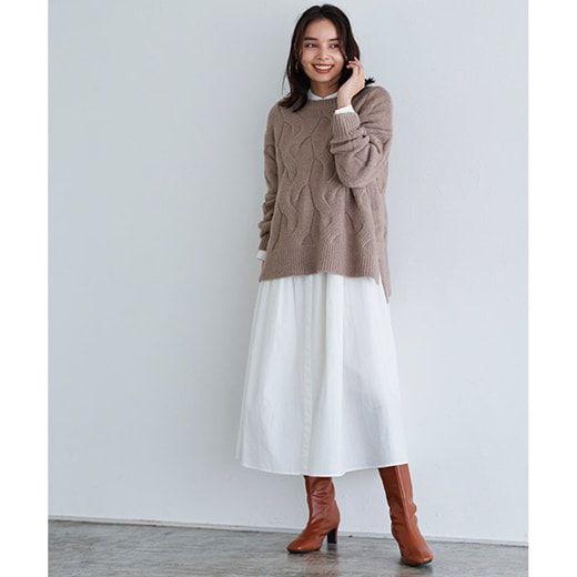 日本 Pierrot - 柔軟波浪紋針織毛衣-簡約黑