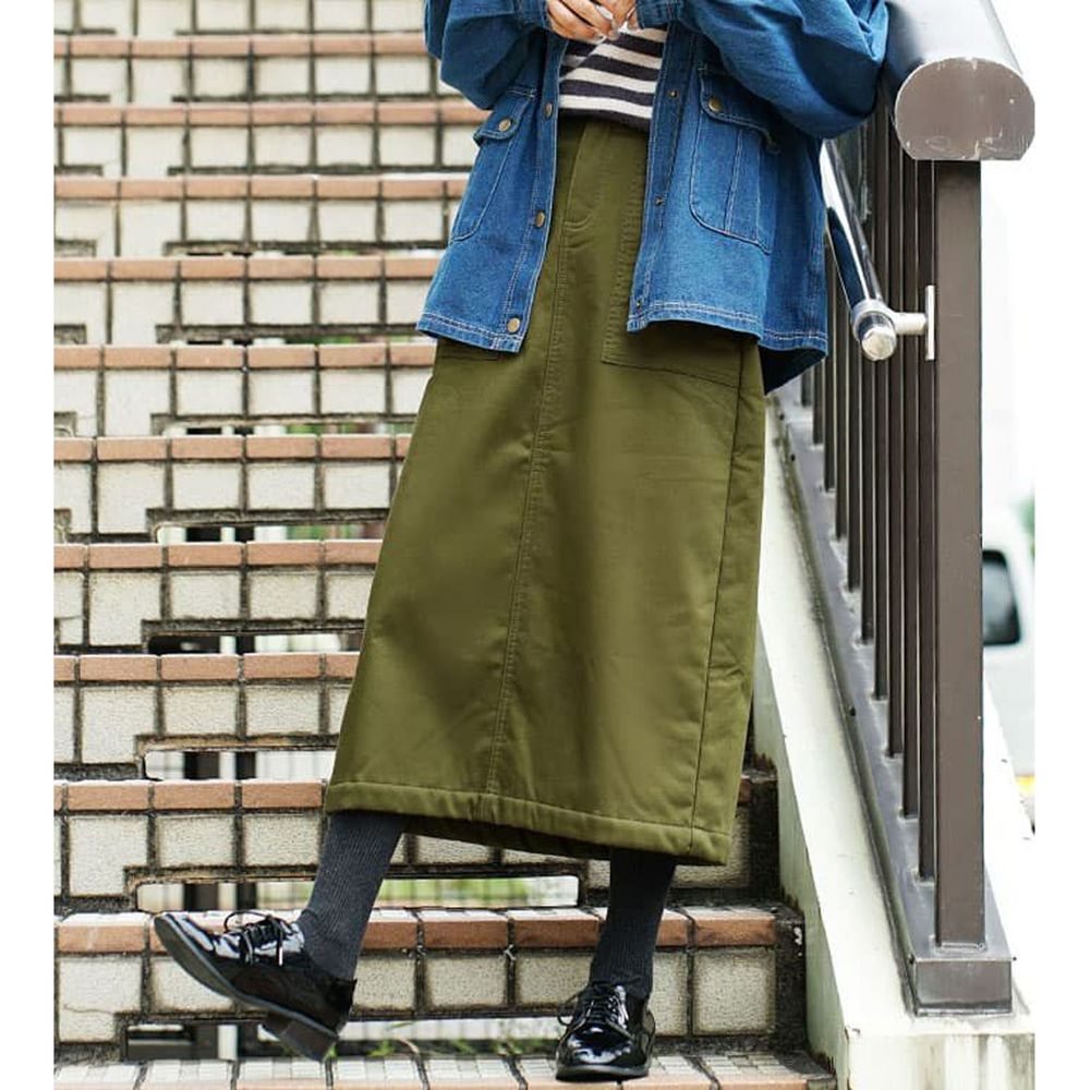 日本 zootie - BB防風 激暖刷毛長裙-墨綠