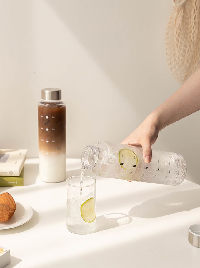 韓國 SSUEIM - Tritan極簡ins透明水瓶1L (白色)