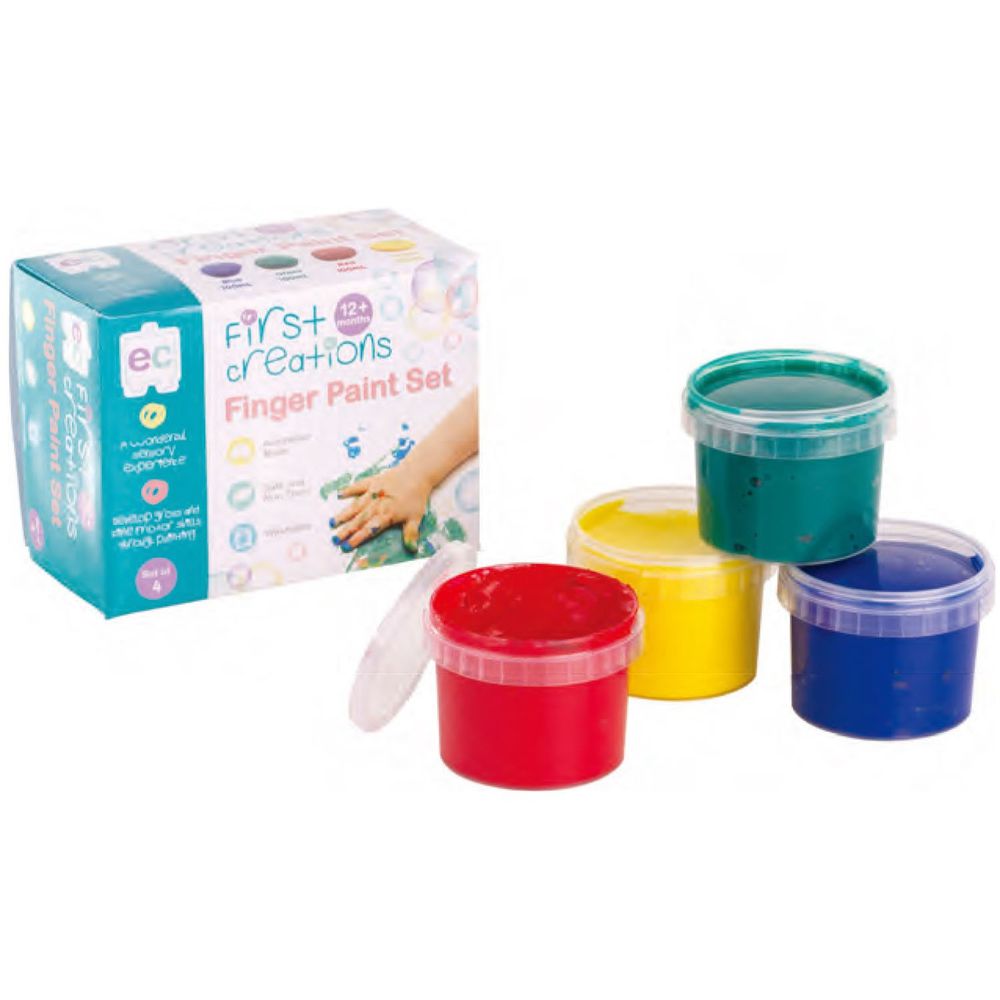 澳洲 EC - EC小玩童4色手指膏-100ml X 4罐(紅+黃+藍+綠)