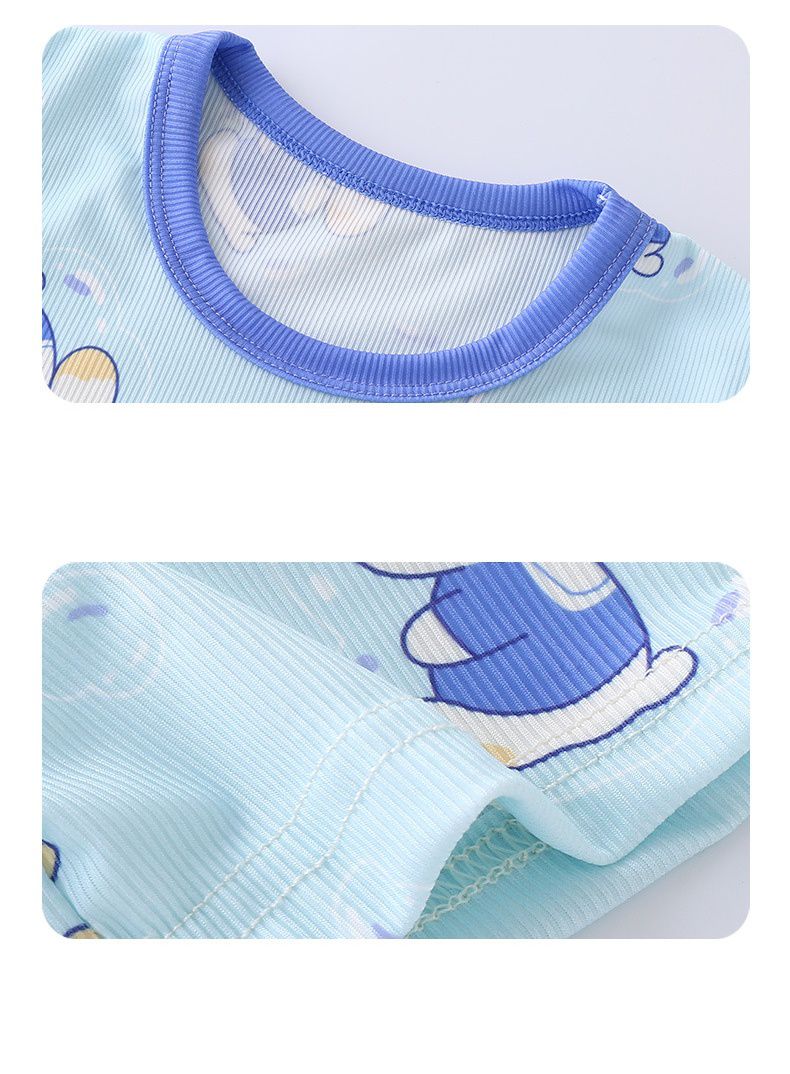 親子冰絲短袖家居服套裝/空調服-愛心熊熊-奶油白