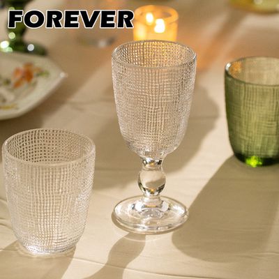 日本FOREVER - 細格手感紅酒杯-6入組-270ML