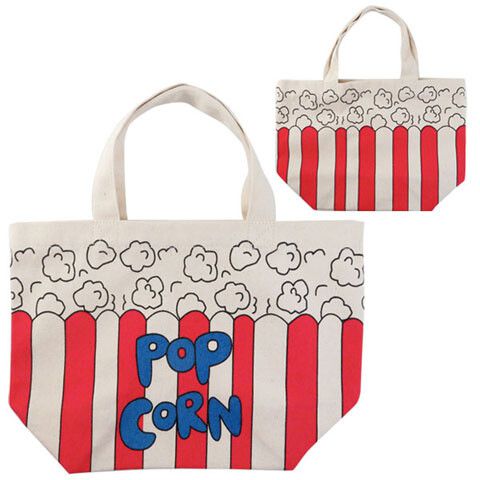 日本 OKUTANI - 童趣插畫純棉手提袋-米飯-粉紅 (29x20cm)