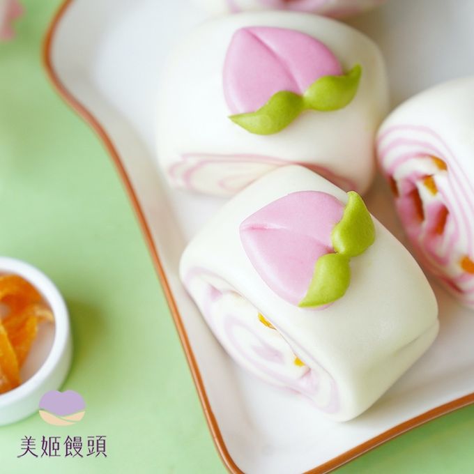 美姬饅頭 - 水蜜桃瑞士捲鮮乳造型饅頭