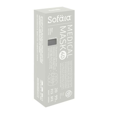 舒芙氧Sofära - 成人4D立體空氣口罩-古黑洞石款-20入/盒