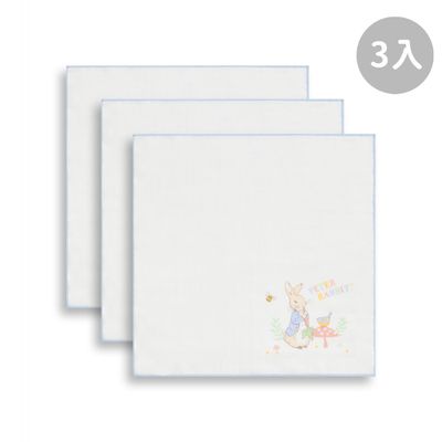 奇哥 - 悅讀比得兔紗布手帕3入 29×29cm(紗布巾 方巾 口水巾 餵奶巾 洗臉巾 拍嗝巾)